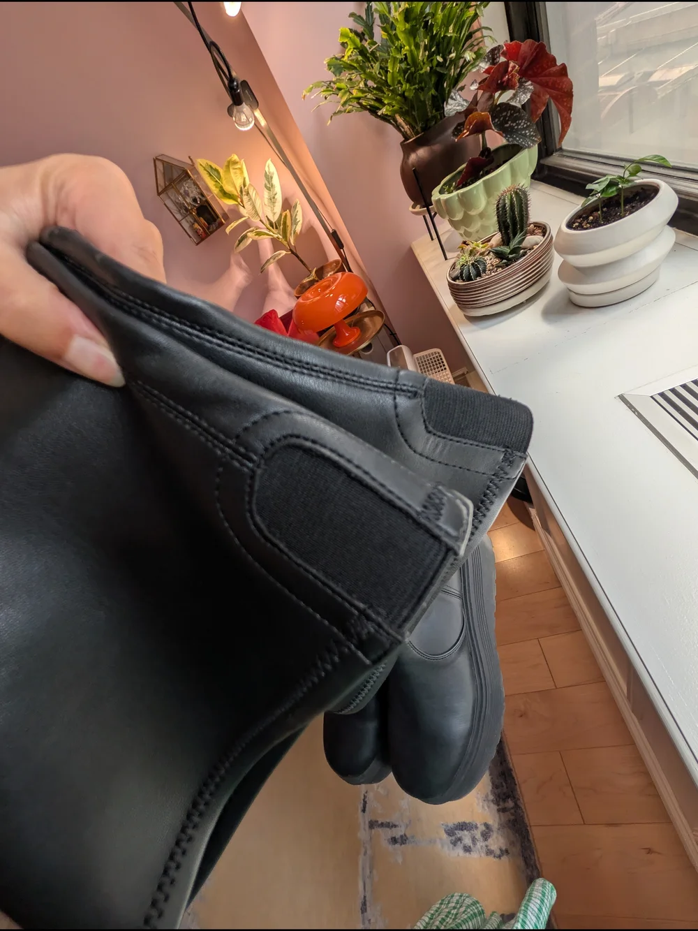 Nine West Black Vegan Leather Ankle Boots with Zip